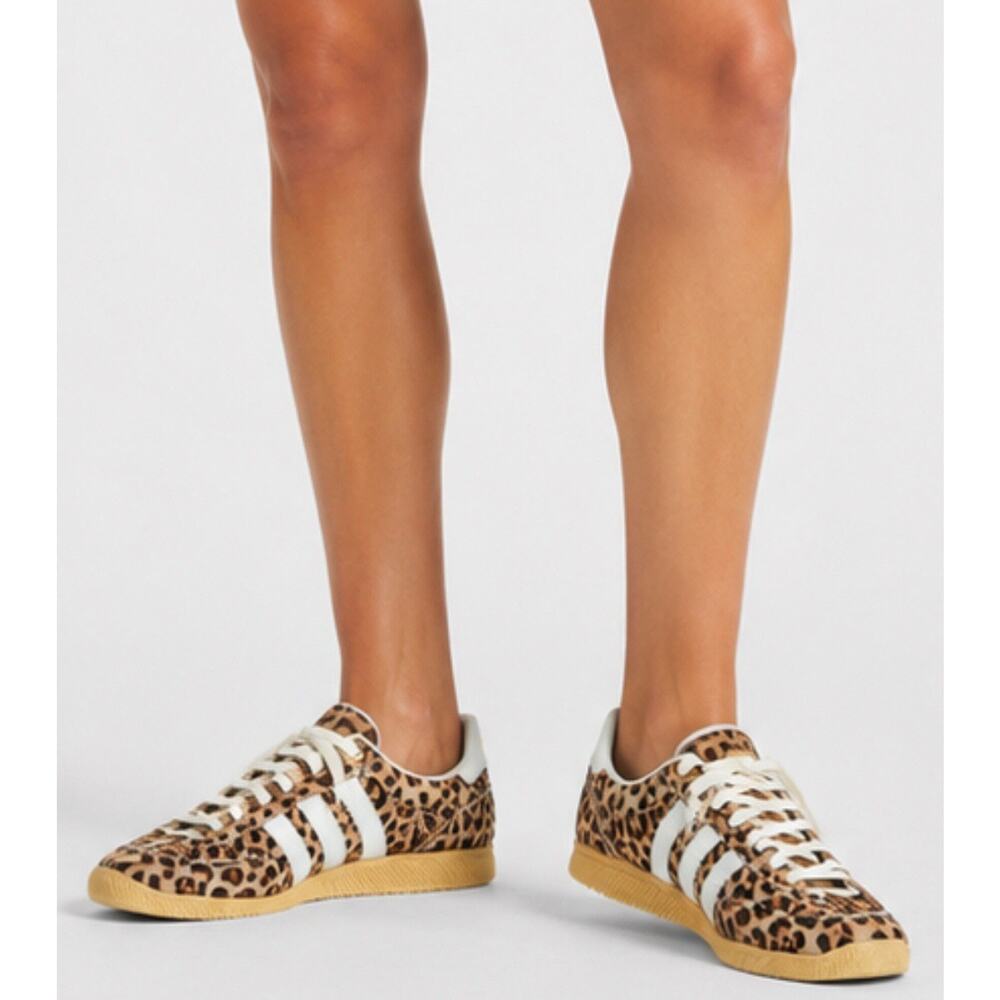 Adidas Samba Women Size 9 Leopard Animal Print Pony Hair Sneakers White Stripes - Picture 3 of 6